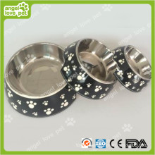 Classical Plastic Footprint Pattern Plastic Pet Dog Bowl